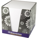 Zettelklotz/Notizquader, 9,0 x 9,0 cm, 800 Blatt, Papier lose in Zettelspender, wei