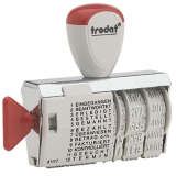 Wortbandstempel mit 12 Texten und Datum, TRO 1117
