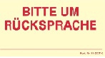 Haftetiketten bedruckt, Bitte um Rcksprache, 70 x 35 mm (1 Pck. = 3 x 50 St.) [51209]