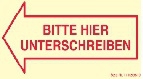 Haftetiketten bedruckt, Bitte hier unterschreiben, 70 x 35 mm, (1 Pck. = 3 x 50 St.) [51210]